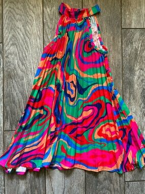 Girls Pleated Colorful Dress Size 5